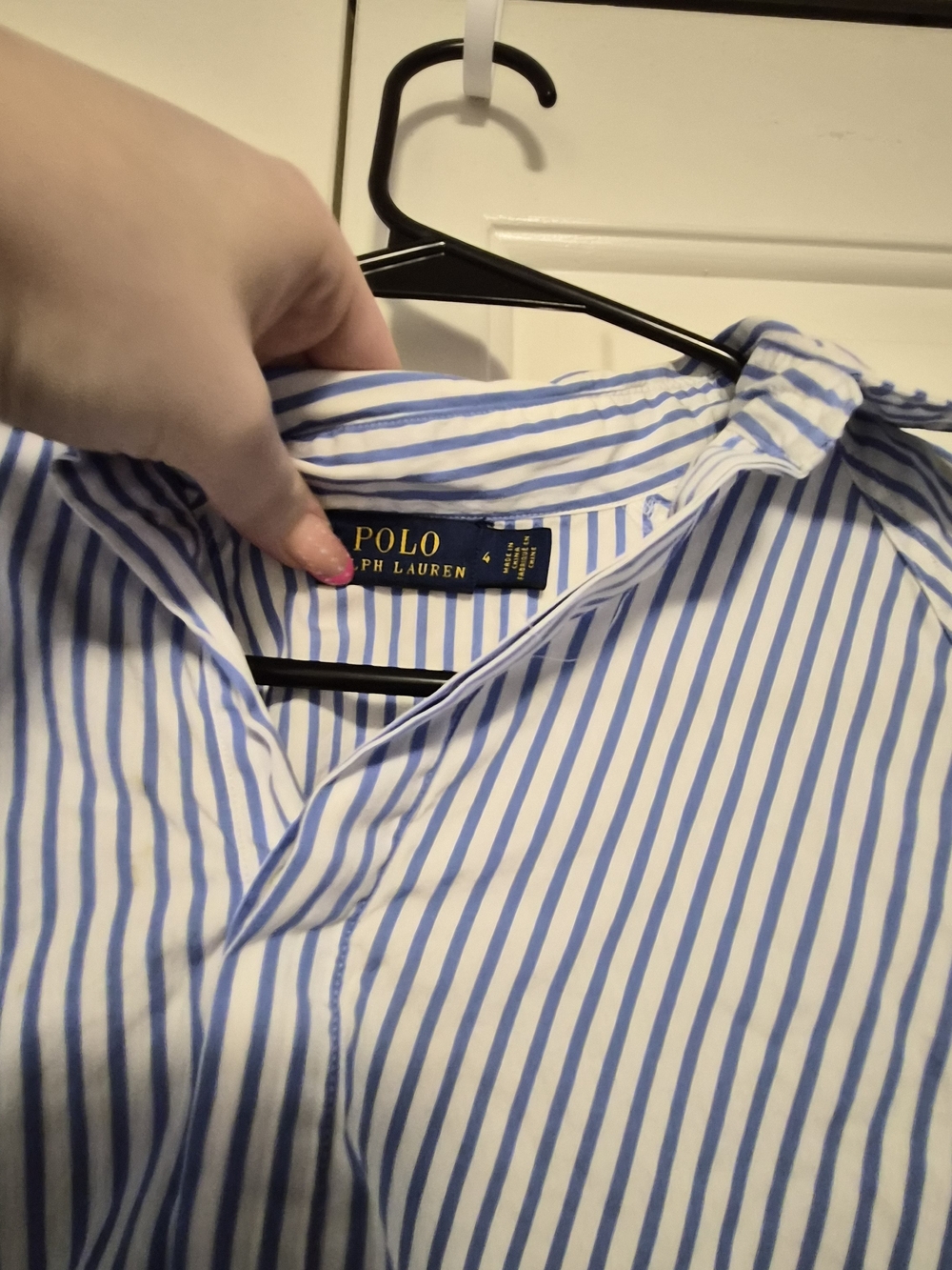 Polo by Ralph Lauren White Shirt with Blue Stripes